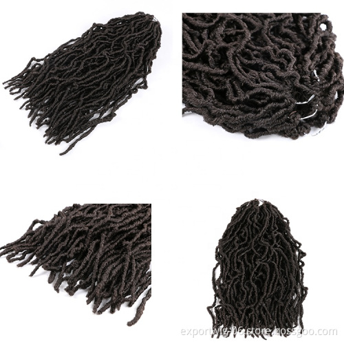 Synthetic Crochet Hair Extensions Curl Locs Soft Crochet Hair Curly Wavy Twist Braiding Goddess Faux Locs Crochet Braid Hair